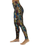 Multicolored snake skin print leggings