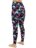 Purple flowers print leggings