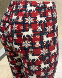 Christmas plaid with reindeers leggings