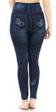 Blue Jeggings with butterflies and rips