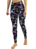 Purple flowers print leggings