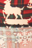 Christmas plaid with reindeers leggings