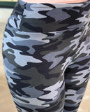 Grey camo print leggings