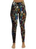Multicolored snake skin print leggings