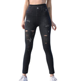 Black ripped jeggings