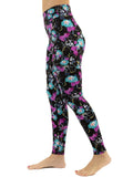 Purple flowers print leggings