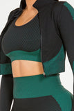 3 PCS Jacket , Bra, Leggings Activewear Set