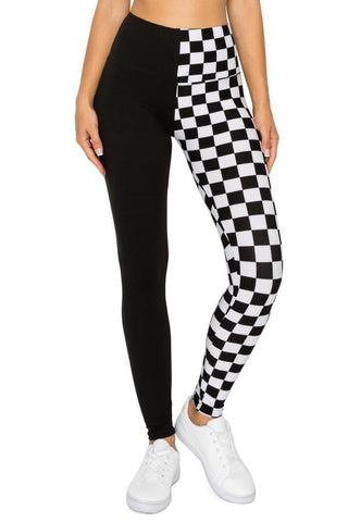 Black/white checkered leggings – LoofyFit