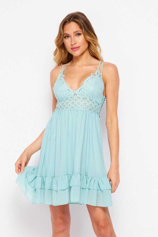 Mint Flowy babydoll dress