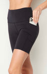 Charcoal structured pocket biker shorts