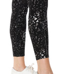 Black/grey leopard a tie leggings with pockets