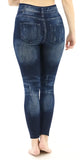 Plain blue high waisted jeggings