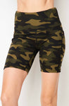 Camo structured pocket biker shorts