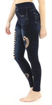 Plus size Heart shaped black ripped jeggings