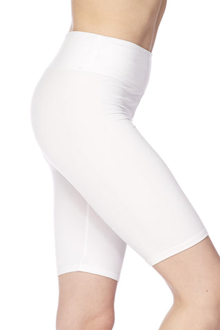 White brushed buttery soft biker shorts