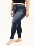 Plain blue high waisted jeggings