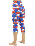 Star and striped football print capris