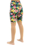 Plus size tropical flowers biker shorts