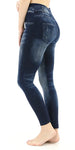 Plain blue high waisted jeggings