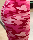 Pink camo print leggings