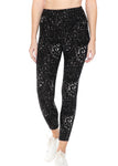 Black/grey leopard a tie leggings with pockets