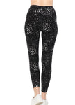 Black/grey leopard a tie leggings with pockets